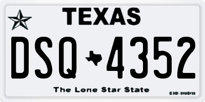 TX license plate DSQ4352