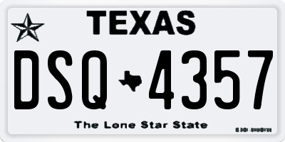 TX license plate DSQ4357