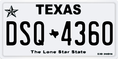TX license plate DSQ4360