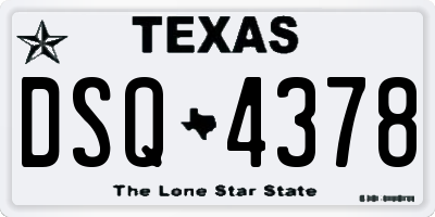 TX license plate DSQ4378