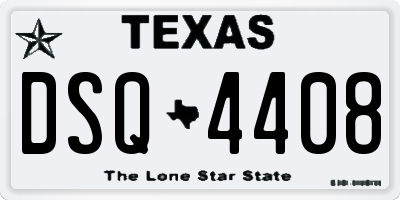 TX license plate DSQ4408