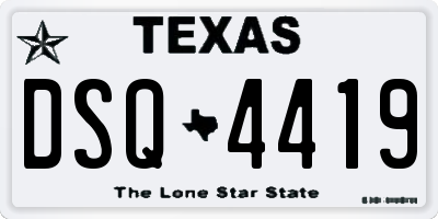 TX license plate DSQ4419