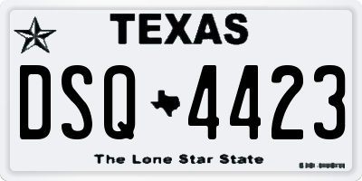 TX license plate DSQ4423
