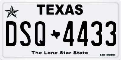 TX license plate DSQ4433