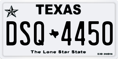 TX license plate DSQ4450