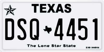 TX license plate DSQ4451