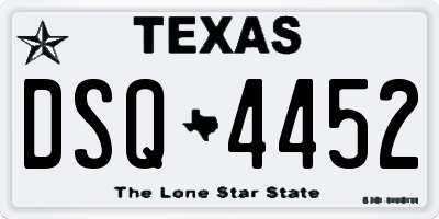 TX license plate DSQ4452