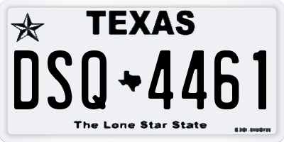 TX license plate DSQ4461