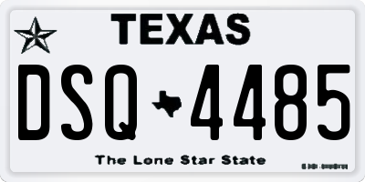 TX license plate DSQ4485