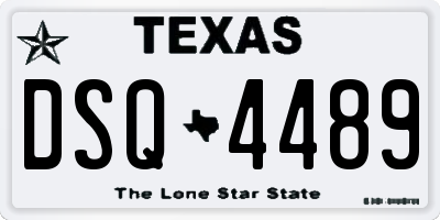 TX license plate DSQ4489