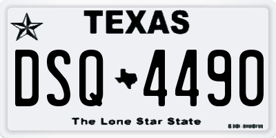 TX license plate DSQ4490