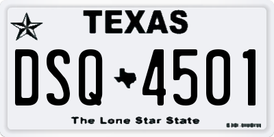 TX license plate DSQ4501