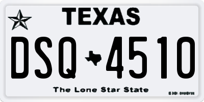 TX license plate DSQ4510