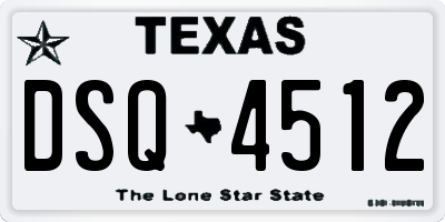 TX license plate DSQ4512