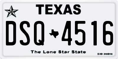 TX license plate DSQ4516