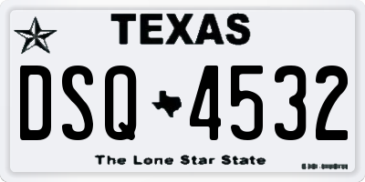 TX license plate DSQ4532