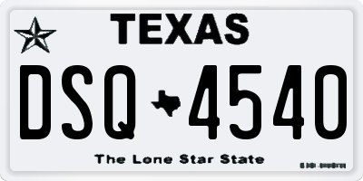TX license plate DSQ4540