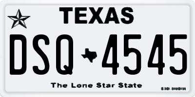 TX license plate DSQ4545