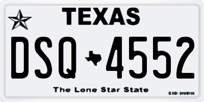 TX license plate DSQ4552