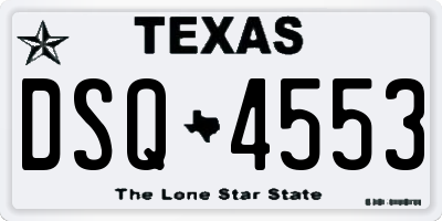 TX license plate DSQ4553
