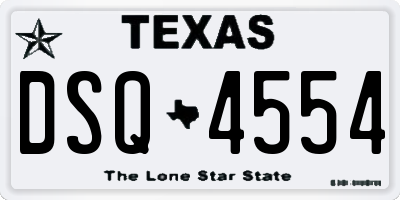 TX license plate DSQ4554