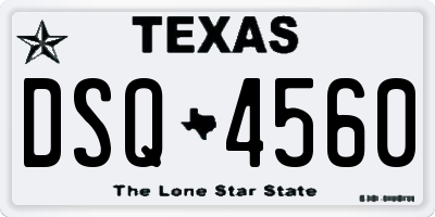 TX license plate DSQ4560