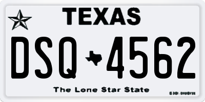 TX license plate DSQ4562