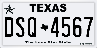 TX license plate DSQ4567