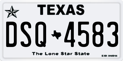 TX license plate DSQ4583