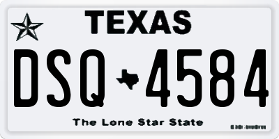 TX license plate DSQ4584