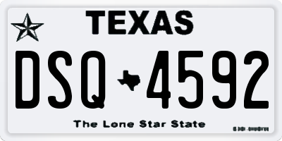 TX license plate DSQ4592