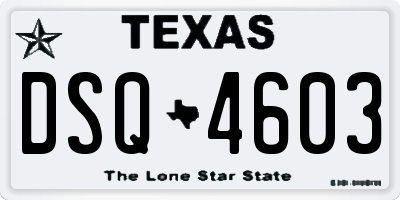 TX license plate DSQ4603