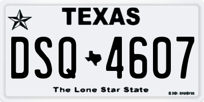 TX license plate DSQ4607