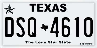TX license plate DSQ4610