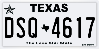 TX license plate DSQ4617