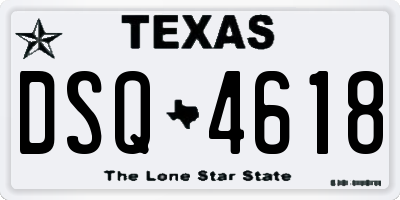 TX license plate DSQ4618