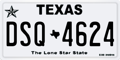 TX license plate DSQ4624