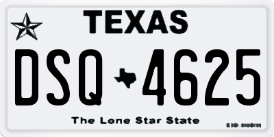 TX license plate DSQ4625