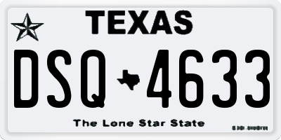 TX license plate DSQ4633