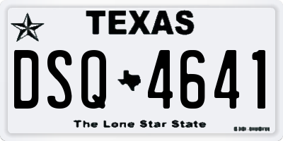 TX license plate DSQ4641