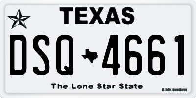 TX license plate DSQ4661