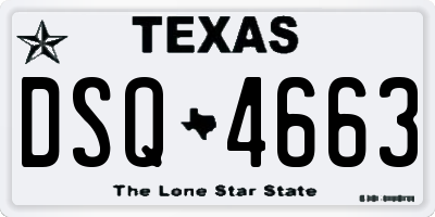 TX license plate DSQ4663