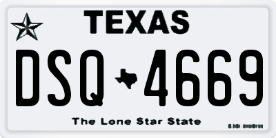 TX license plate DSQ4669