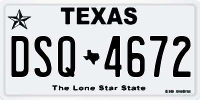 TX license plate DSQ4672