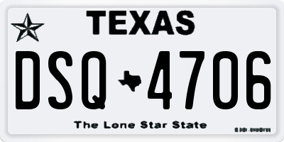 TX license plate DSQ4706