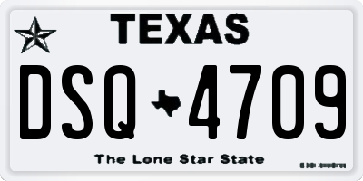 TX license plate DSQ4709