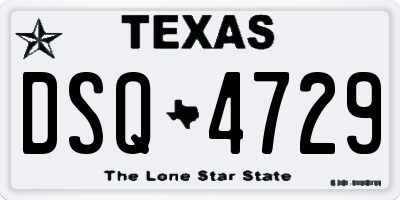 TX license plate DSQ4729