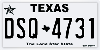 TX license plate DSQ4731