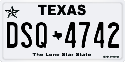 TX license plate DSQ4742