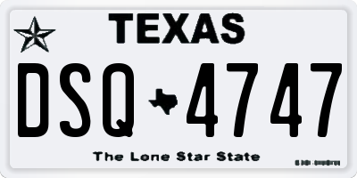 TX license plate DSQ4747